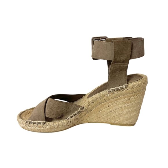 VINCE STEFANIA SUEDE WEDGE SANDALS - Picture 5 of 8